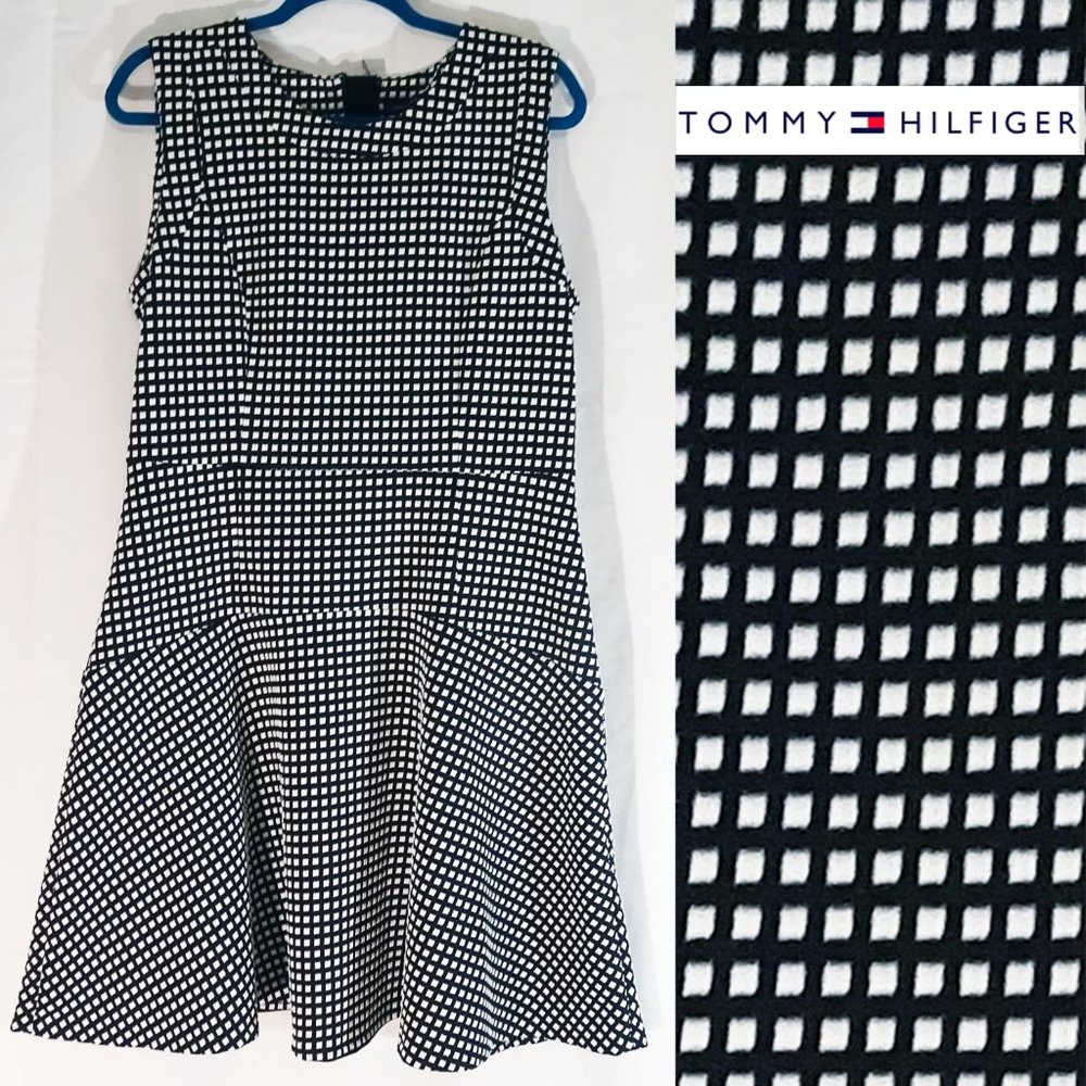 TOMMY HILFIGER Black & White  sleeveless dress, 14